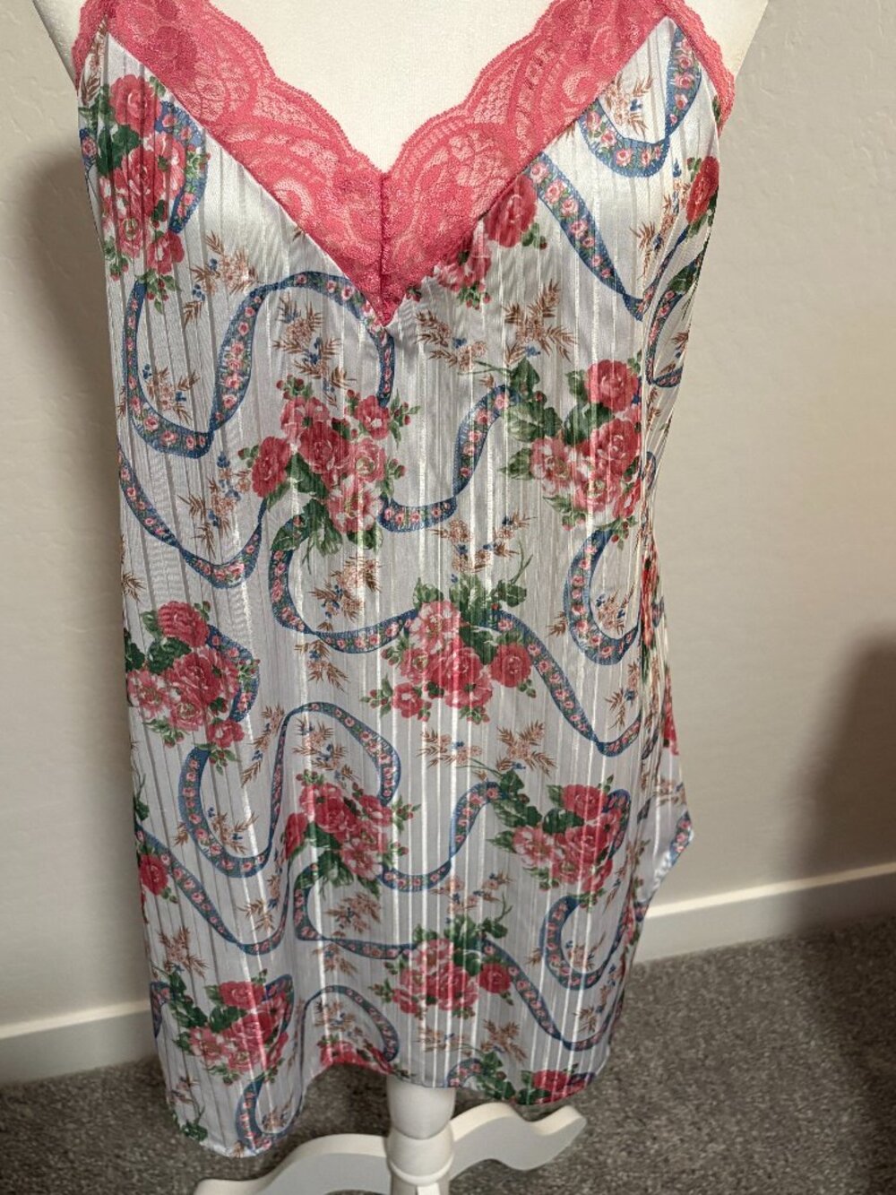 Vintage, Undercover wear Cami/Slip,  Large.  Pink, blue, green.